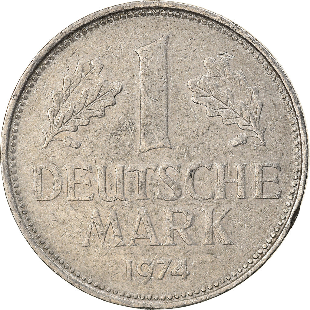 Moneda, ALEMANIA - REPÚBLICA FEDERAL, Mark, 1974, Stuttgart, BC+, Cobre -