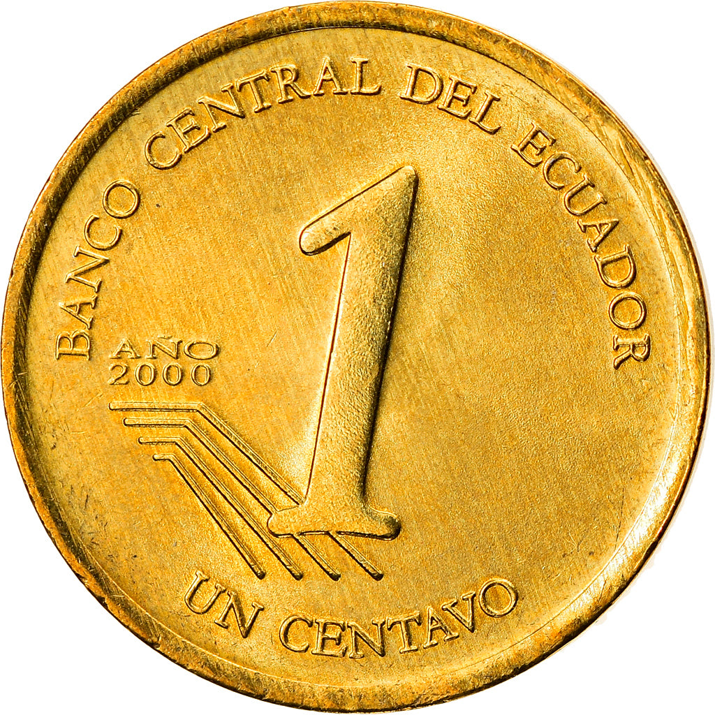 Coin, Ecuador, Centavo, Un, 2000, AU(55-58), Brass, KM:104