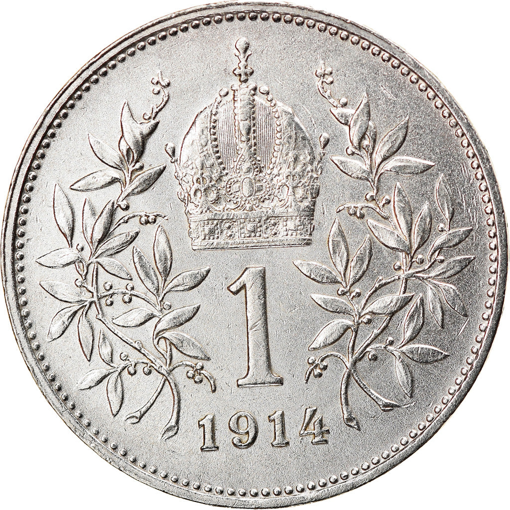 Coin, Austria, Franz Joseph I, Corona, 1914, AU(55-58), Silver, KM:2820
