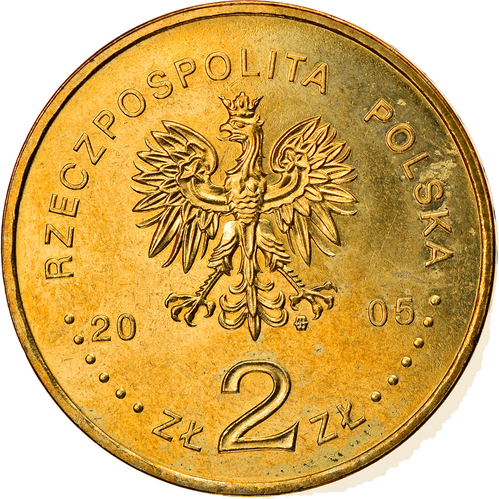 Coin, Poland, 2 Zlote, 2005, Warsaw, AU(50-53), Brass, KM:565