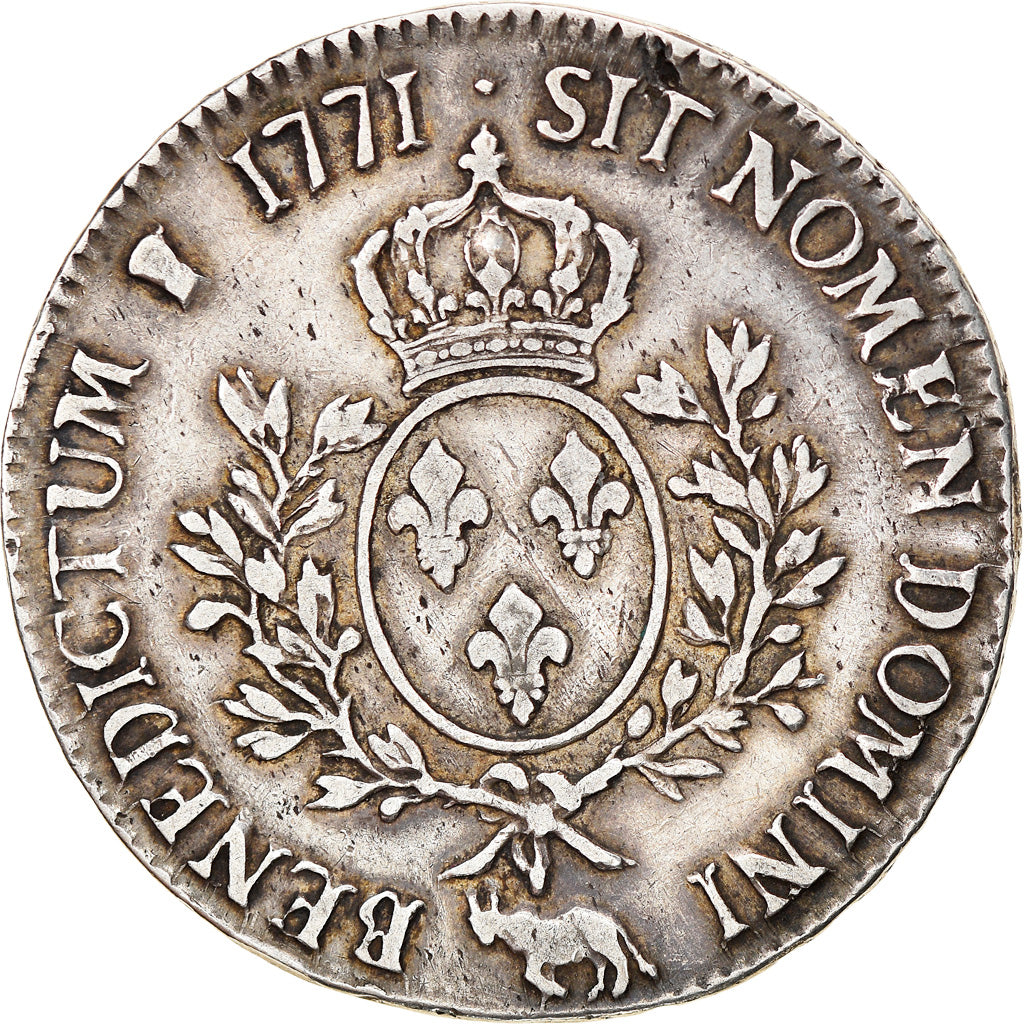 Monnaie, France, Louis XV, Ecu de Béarn à la vielle tête, 1771, Pau, TB+