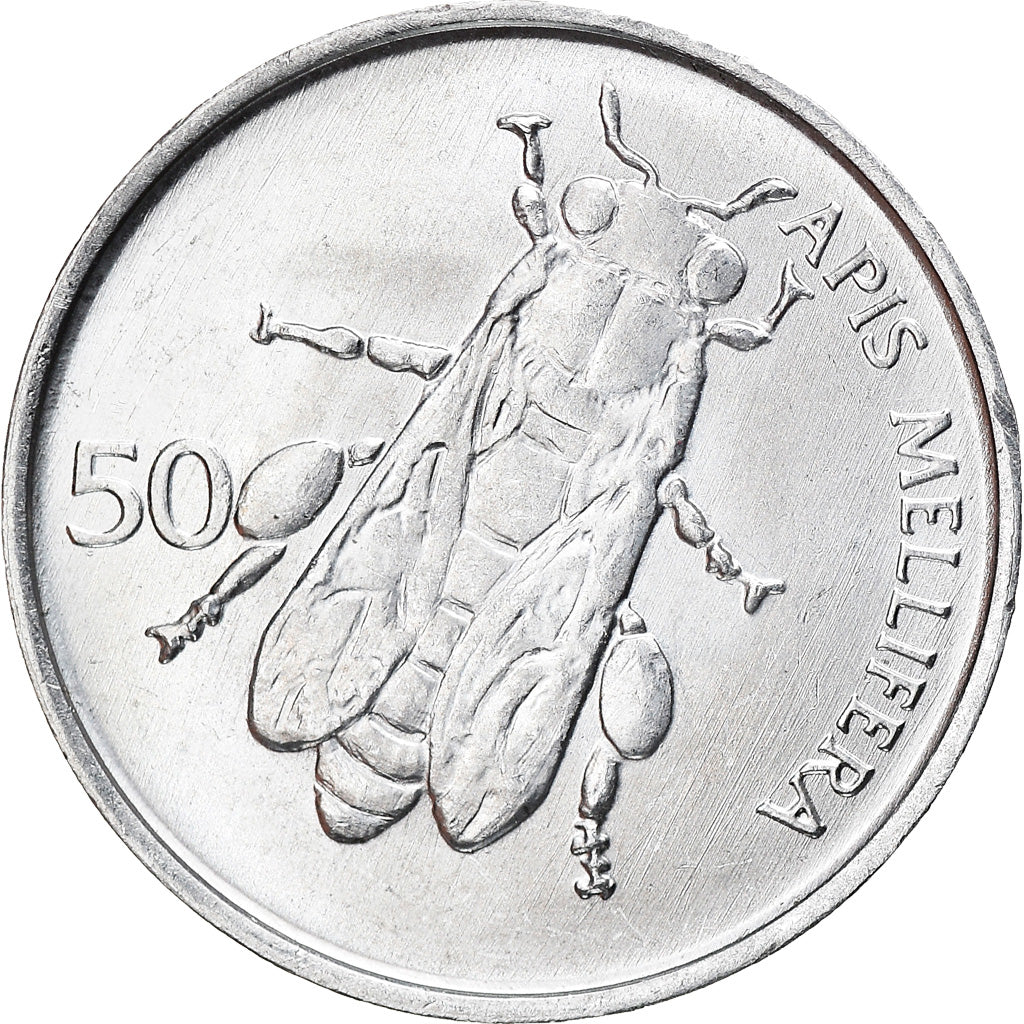 Coin, Slovenia, 50 Stotinov, 1995, AU(55-58), Aluminum, KM:3