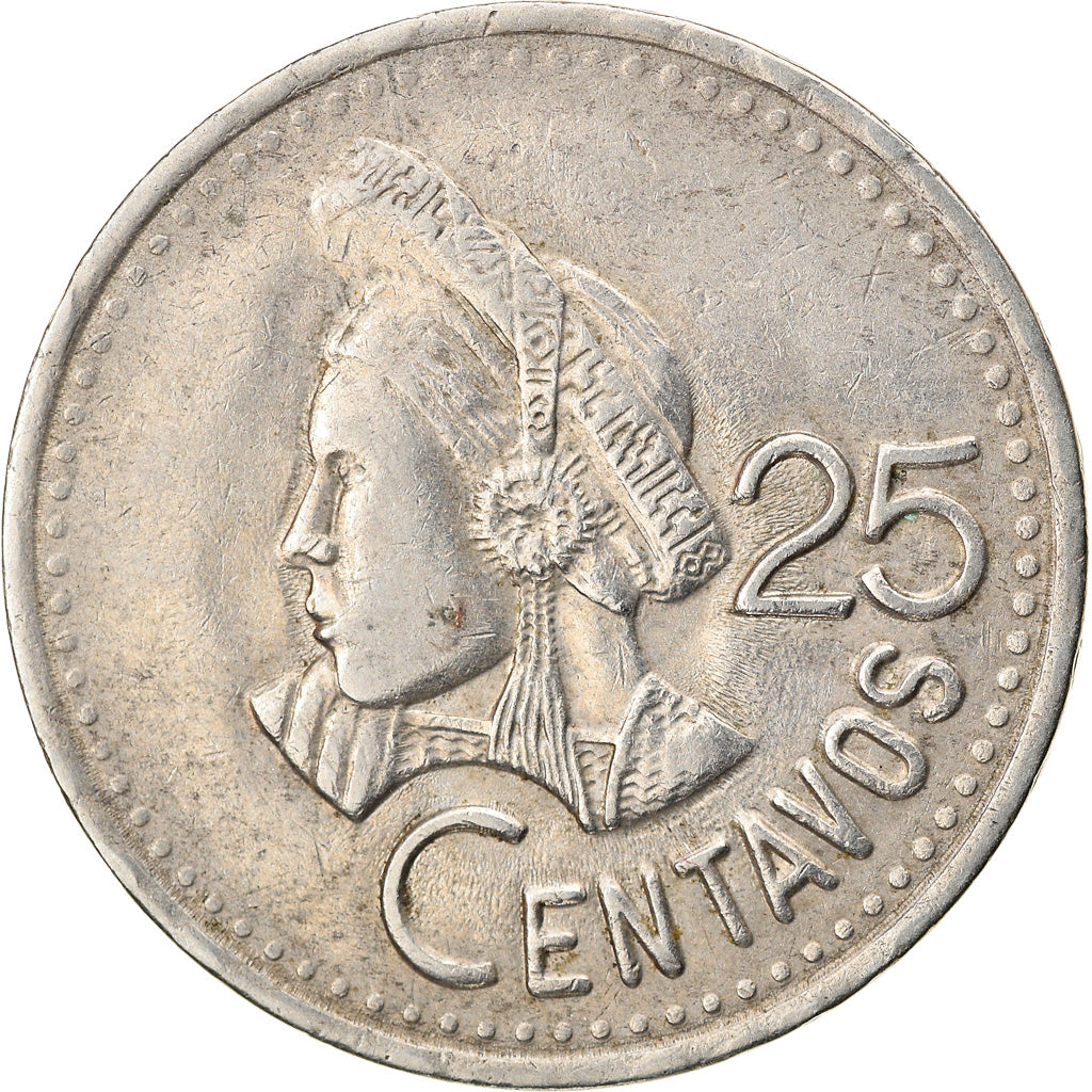 Coin, Guatemala, 25 Centavos, 1991, EF(40-45), Copper-nickel, KM:278.5