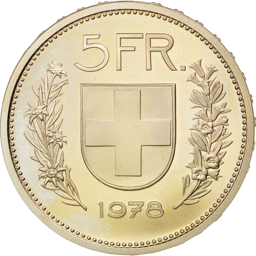 Coin, Switzerland, 5 Francs, 1978, MS(63), Copper-nickel, KM:40a.1