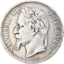 Coin, France, Napoleon III, 5 Francs, 1869, Strasbourg, VF(30-35), Silver