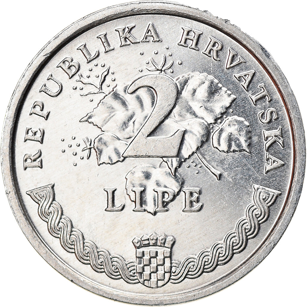 Coin, Croatia, 2 Lipe, 2005, AU(50-53), Aluminum, KM:4