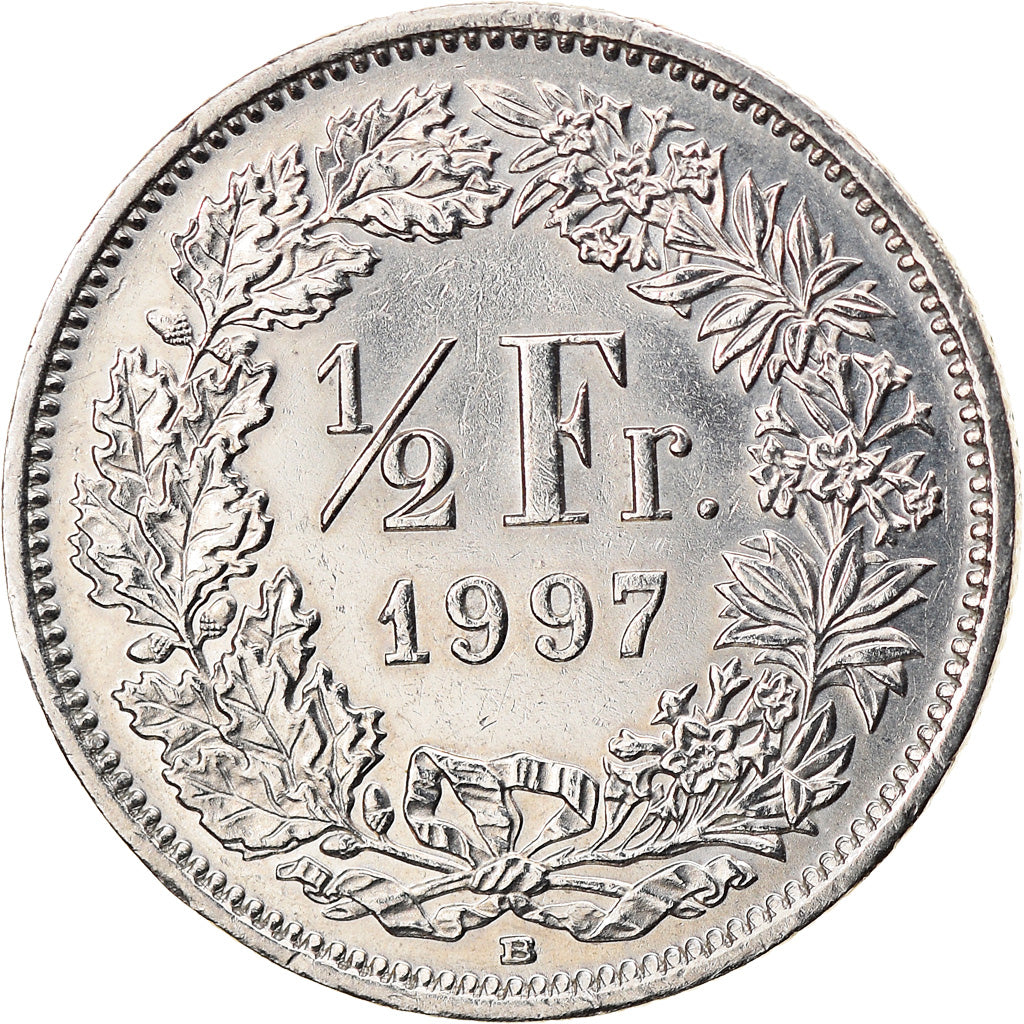 Coin, Switzerland, 1/2 Franc, 1997, Bern, AU(50-53), Copper-nickel, KM:23a.3