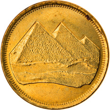 Coin, Egypt, Piastre, 1984/AH1404, AU(55-58), Aluminum-Bronze, KM:553.1