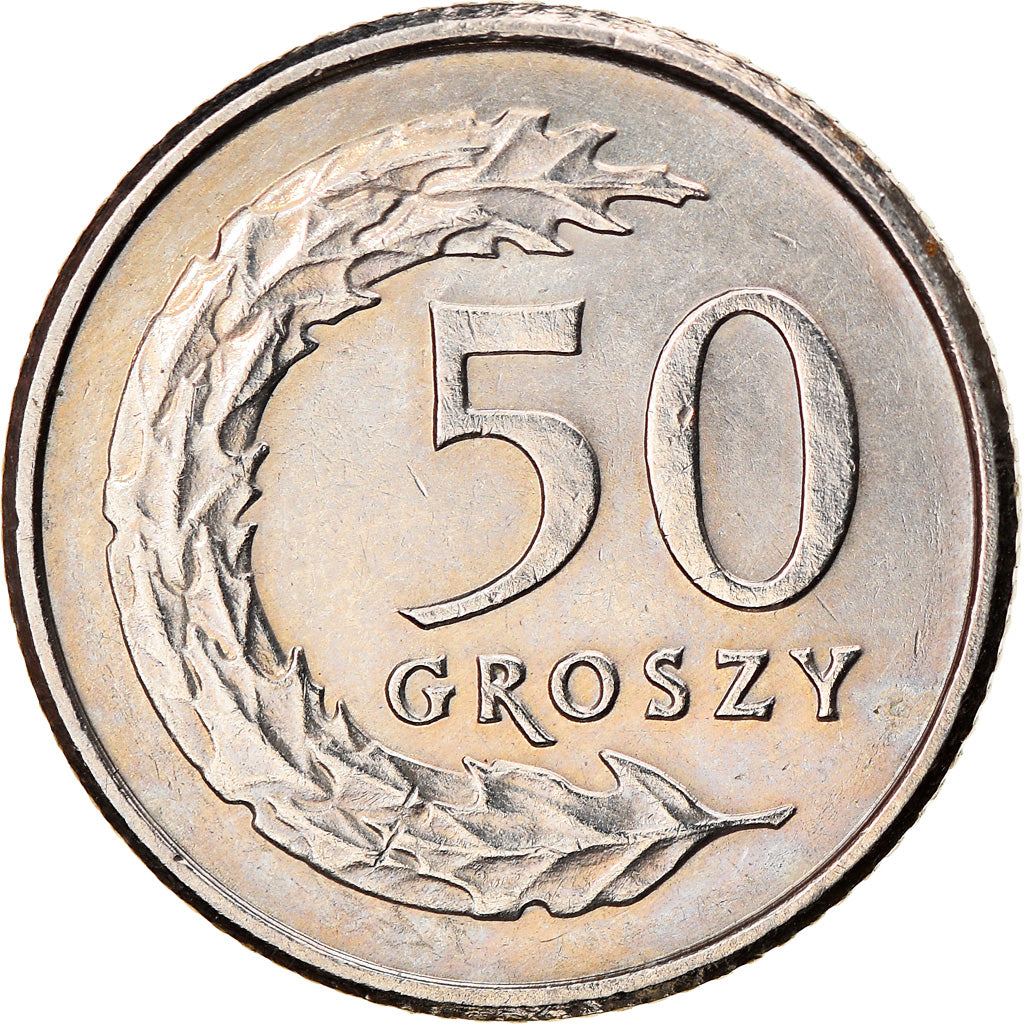 Moneda, Polonia, 50 Groszy, 1991, Warsaw, MBC+, Cobre - níquel, KM:281
