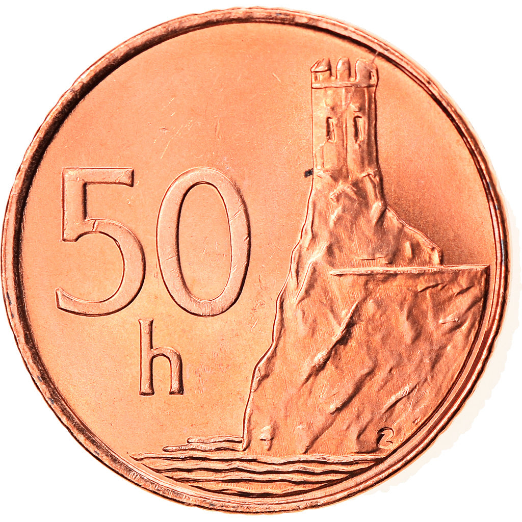 Munten, Slowakije, 50 Halierov, 2007, Kremnica, PR, Copper Plated Steel, KM:35