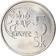 Coin, Slovakia, 5 Koruna, 2007, Kremnica, AU(55-58), Nickel plated steel, KM:14