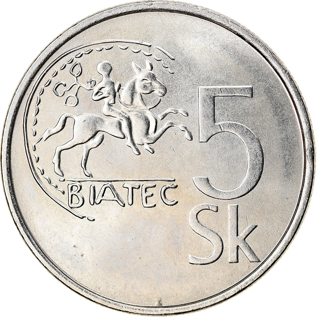 Munten, Slowakije, 5 Koruna, 2007, Kremnica, PR, Nickel plated steel, KM:14