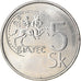 Munten, Slowakije, 5 Koruna, 2007, Kremnica, PR, Nickel plated steel, KM:14