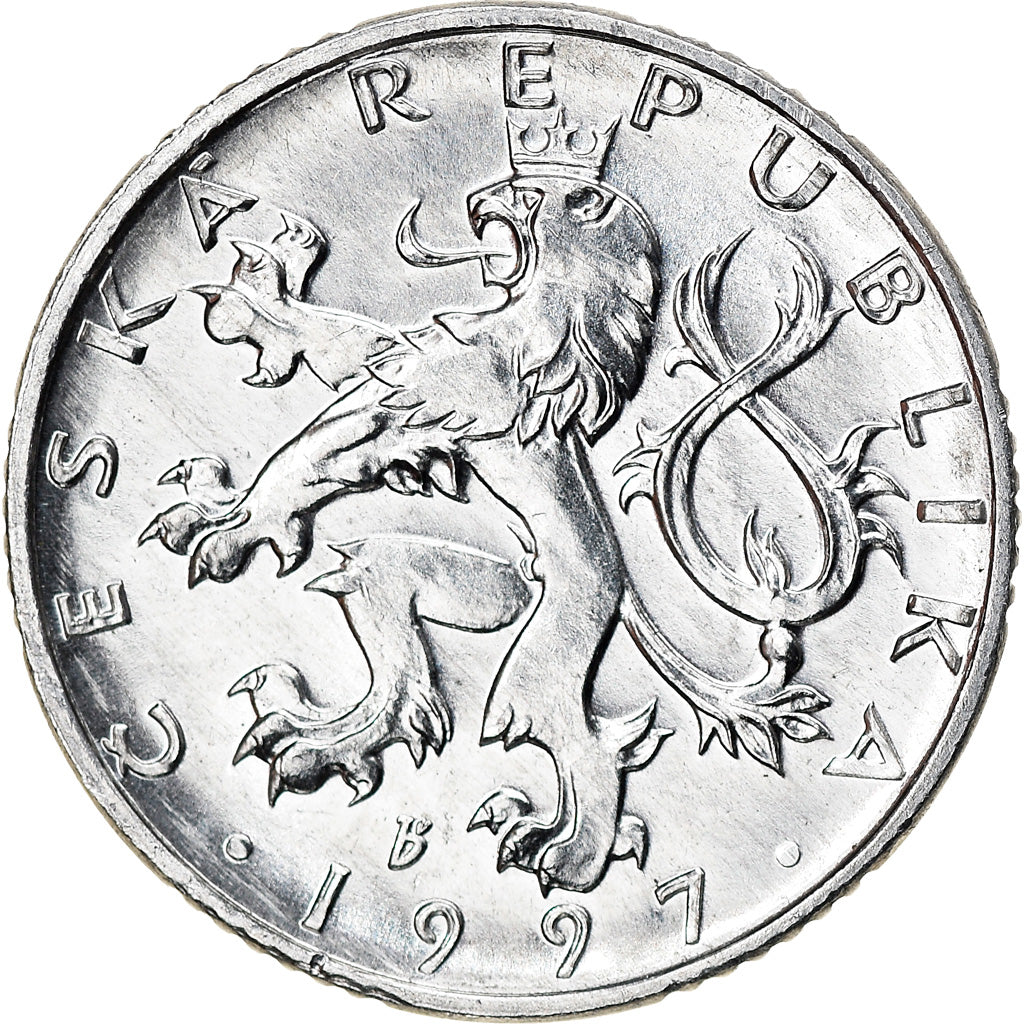 Coin, Czech Republic, 50 Haleru, 1997, AU(55-58), Aluminum, KM:3.1