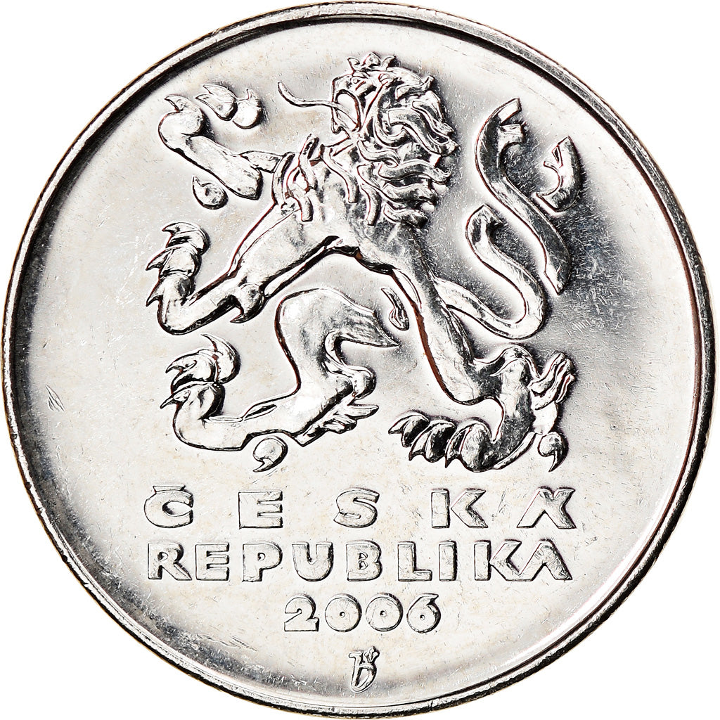 Münze, Tschechische Republik, 5 Korun, 2006, VZ, Nickel plated steel, KM:8