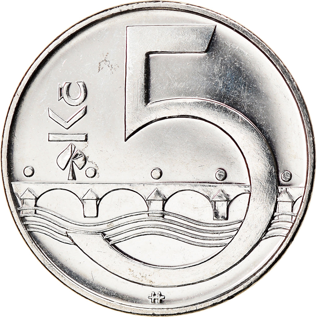 Münze, Tschechische Republik, 5 Korun, 2006, VZ, Nickel plated steel, KM:8