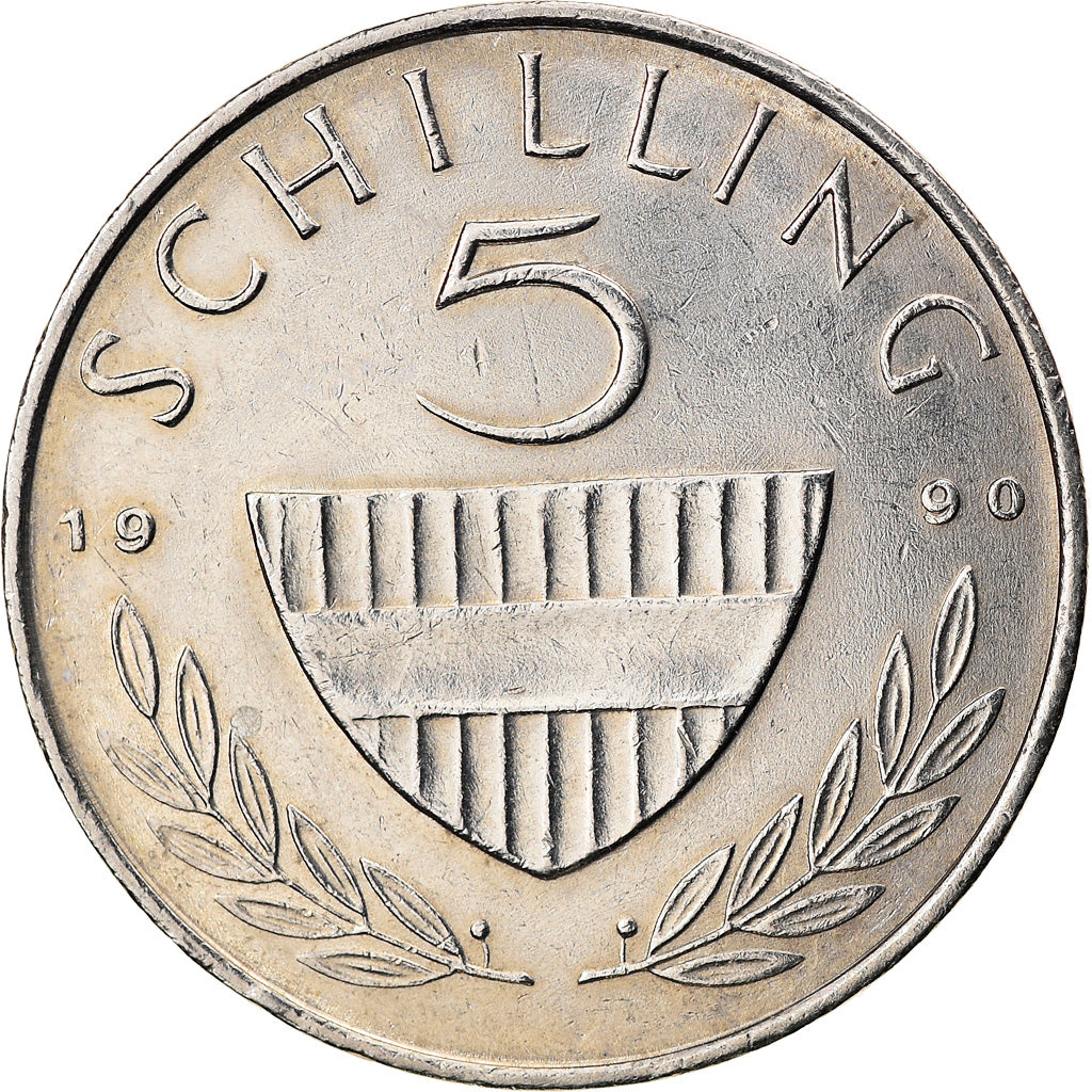 Munten, Oostenrijk, 5 Schilling, 1990, ZF+, Copper-nickel, KM:2889a