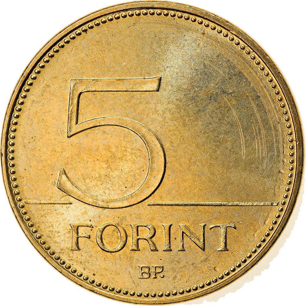 Coin, Hungary, 5 Forint, 2010, Budapest, AU(55-58), Nickel-brass, KM:694