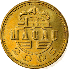 Coin, Macau, 10 Avos, 2005, British Royal Mint, AU(55-58), Brass, KM:70