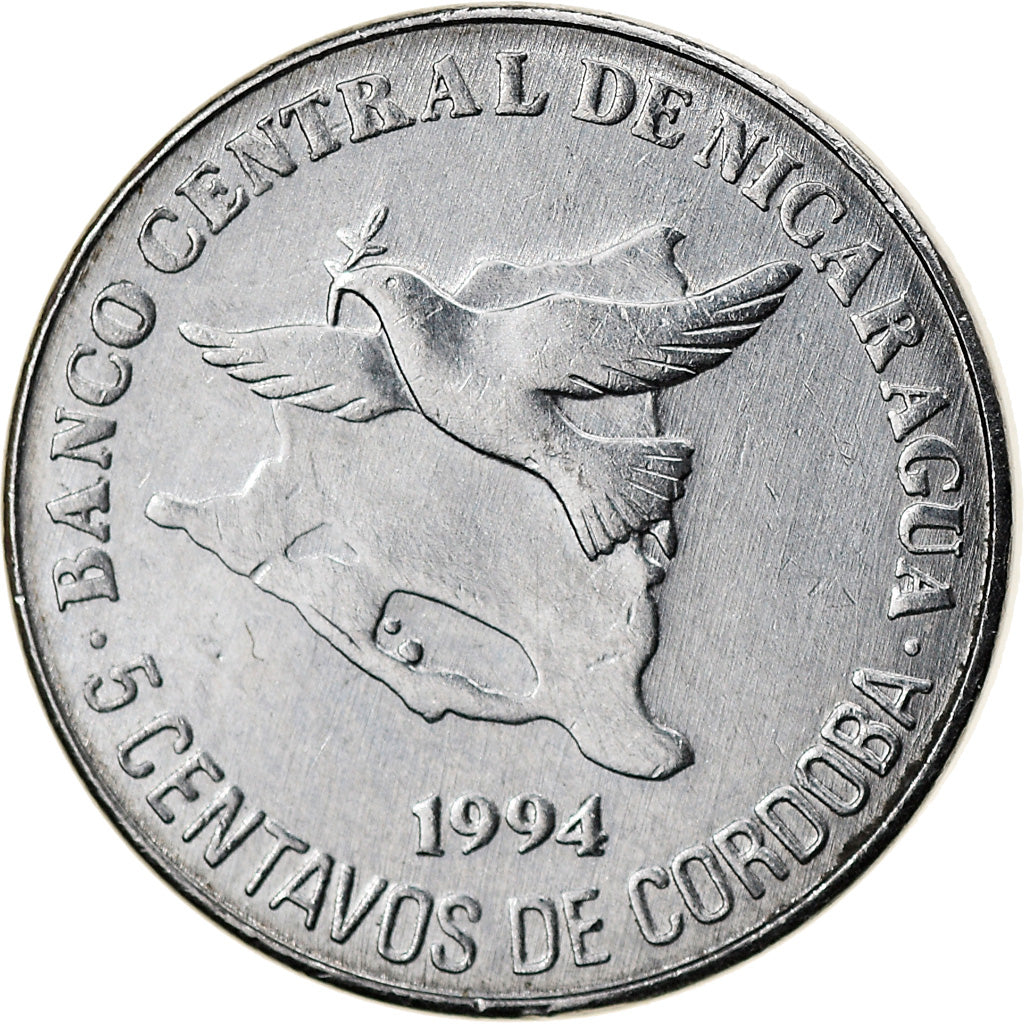 Moneda, Nicaragua, 5 Centavos, 1994, EBC, Cromo chapado en acero, KM:80