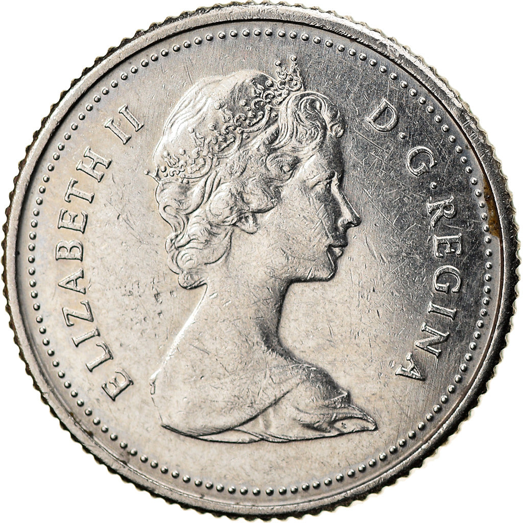 Moneda, Canadá, Elizabeth II, 10 Cents, 1982, Ottawa, MBC+, Níquel, KM:77.2