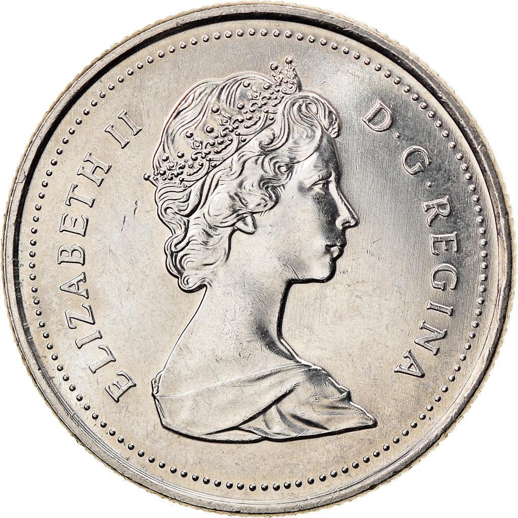 Moneda, Canadá, Elizabeth II, 25 Cents, 1989, Ottawa, EBC, Níquel, KM:74