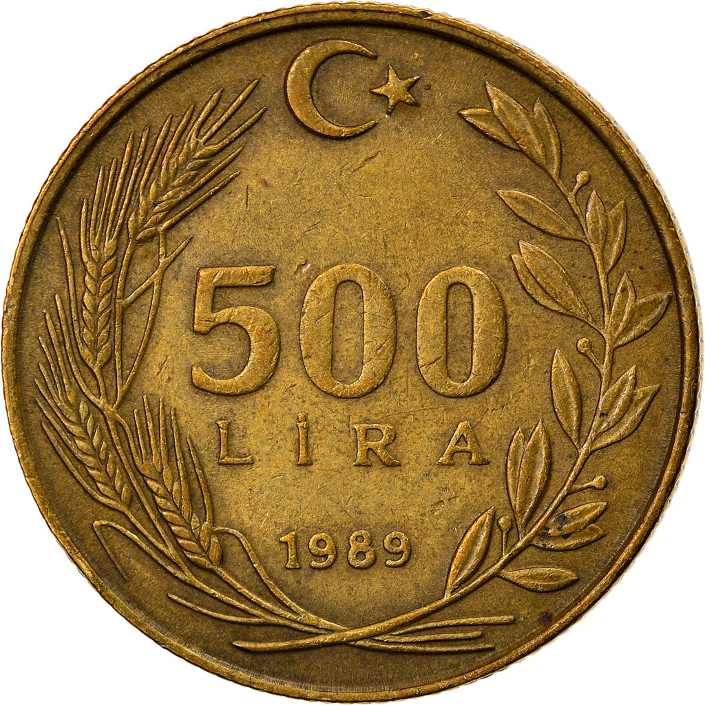 Coin, Turkey, 500 Lira, 1989, Istanbul, EF(40-45), Aluminum-Bronze, KM:989
