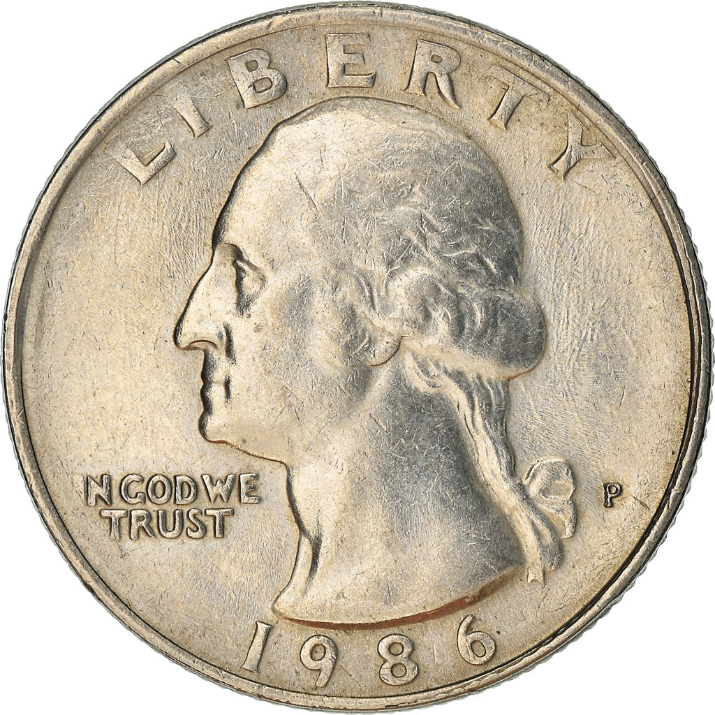 Moneda, Estados Unidos, Washington Quarter, 1986, Philadelphia, MBC+