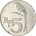 Coin, Indonesia, 5 Rupiah, 1970, AU(50-53), Aluminum, KM:22
