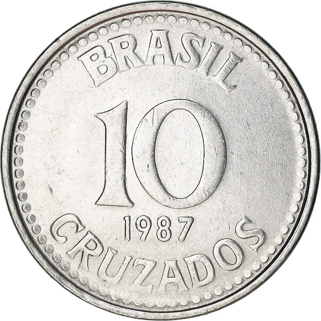 Monnaie, Brésil, 10 Cruzados, 1987, TTB+, Stainless Steel, KM:607