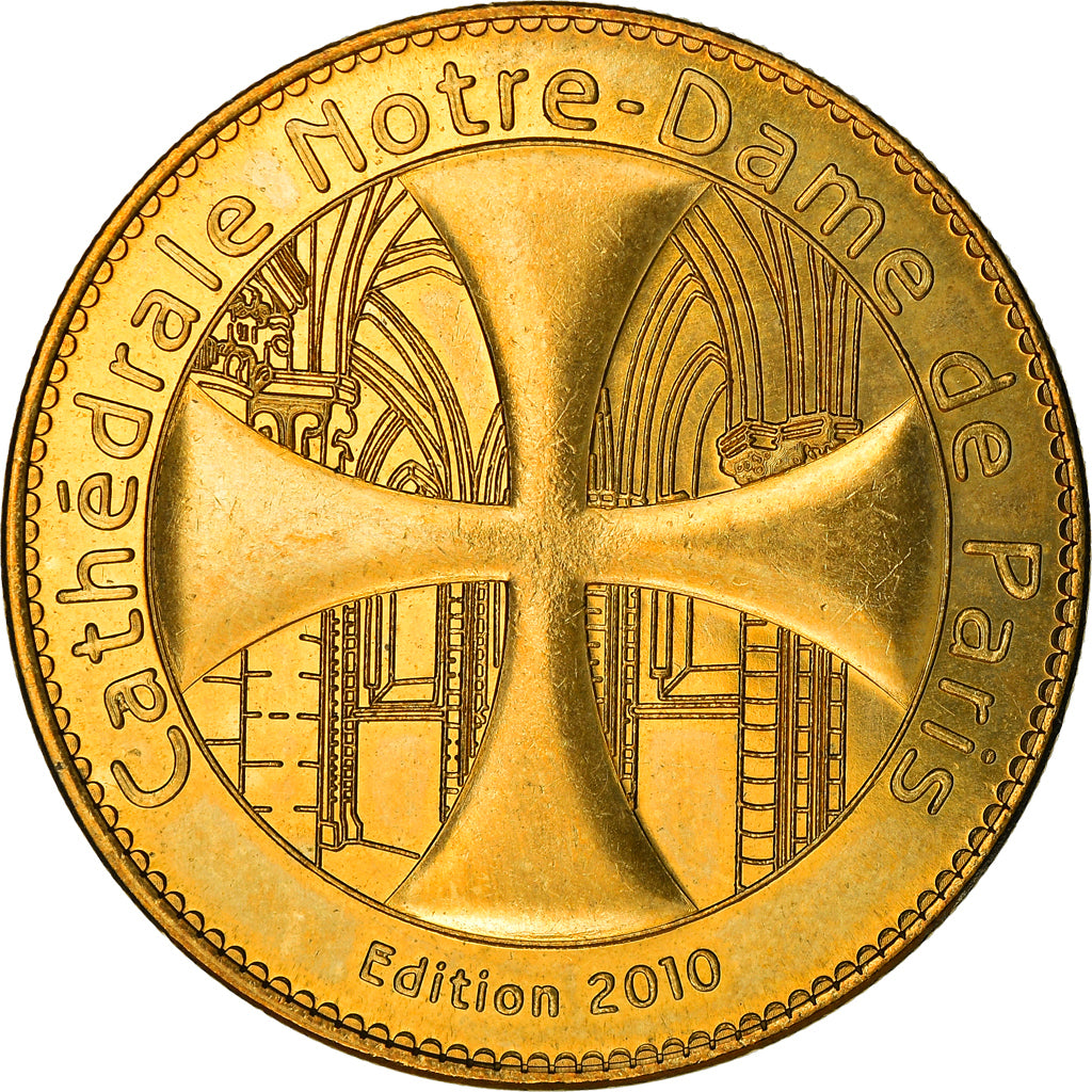 Francia, Jeton, Cathédrale Notre-Dame de Paris, 2010, EBC, Aluminio y