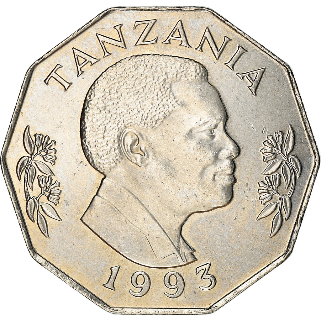 Munten, Tanzania, 5 Shilingi, 1993, PR, Nickel Clad Steel, KM:23a.2