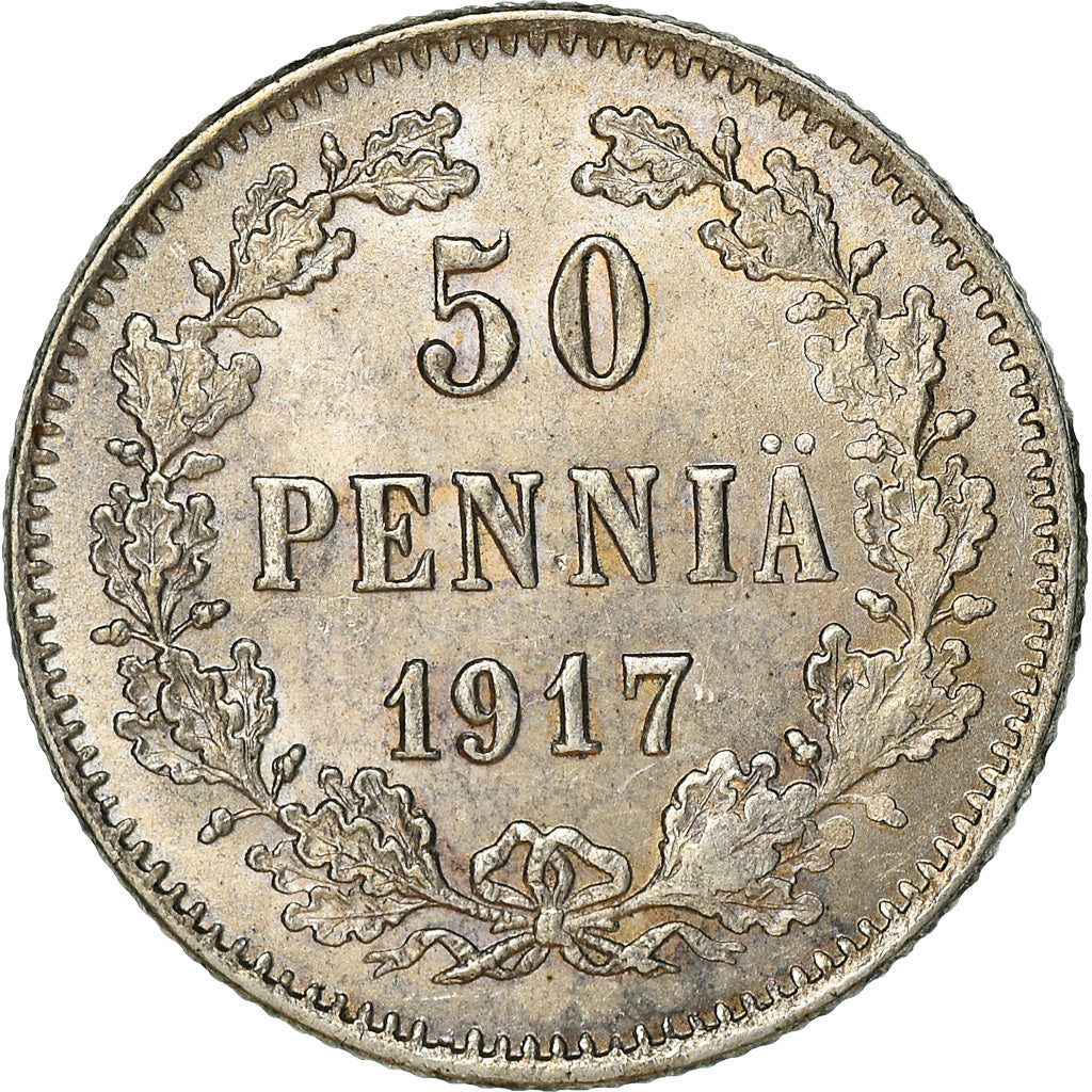 Monnaie, Finlande, Nicholas II, 50 Penniä, 1917, SUP, Argent, KM:20