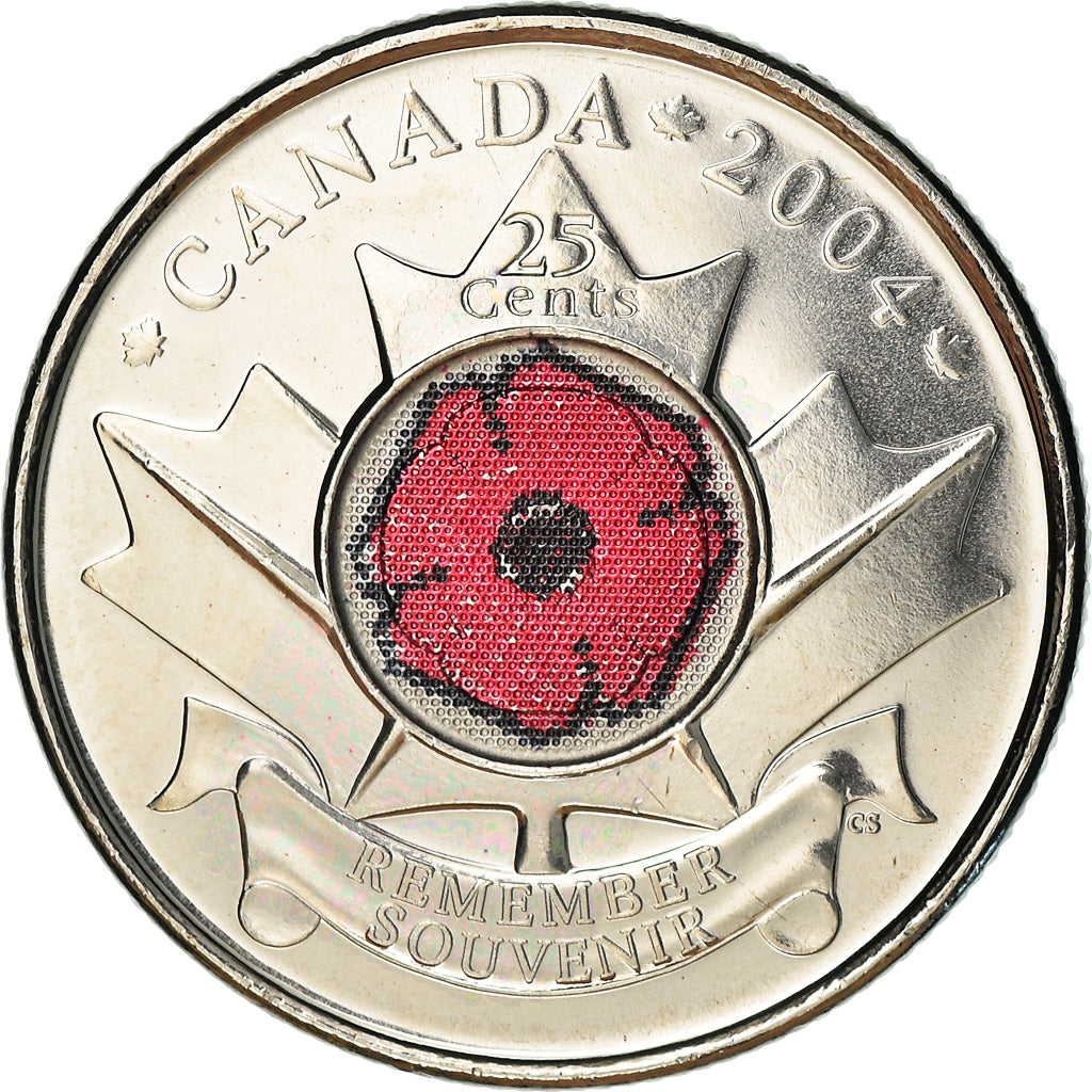 Moneda, Canadá, Elizabeth II, 25 Cents, 2004, Ottawa, FDC, Níquel chapado en