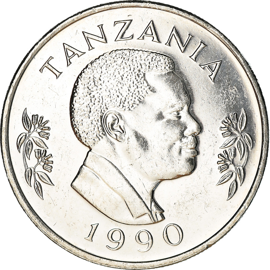 Coin, Tanzania, Shilingi, 1990, British Royal Mint, AU(55-58), Nickel Clad