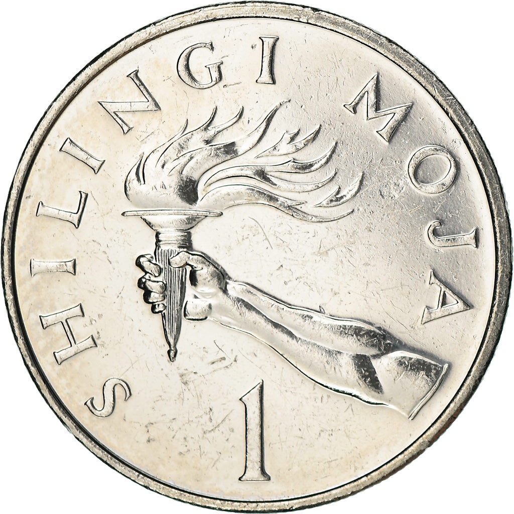 Coin, Tanzania, Shilingi, 1990, British Royal Mint, AU(55-58), Nickel Clad