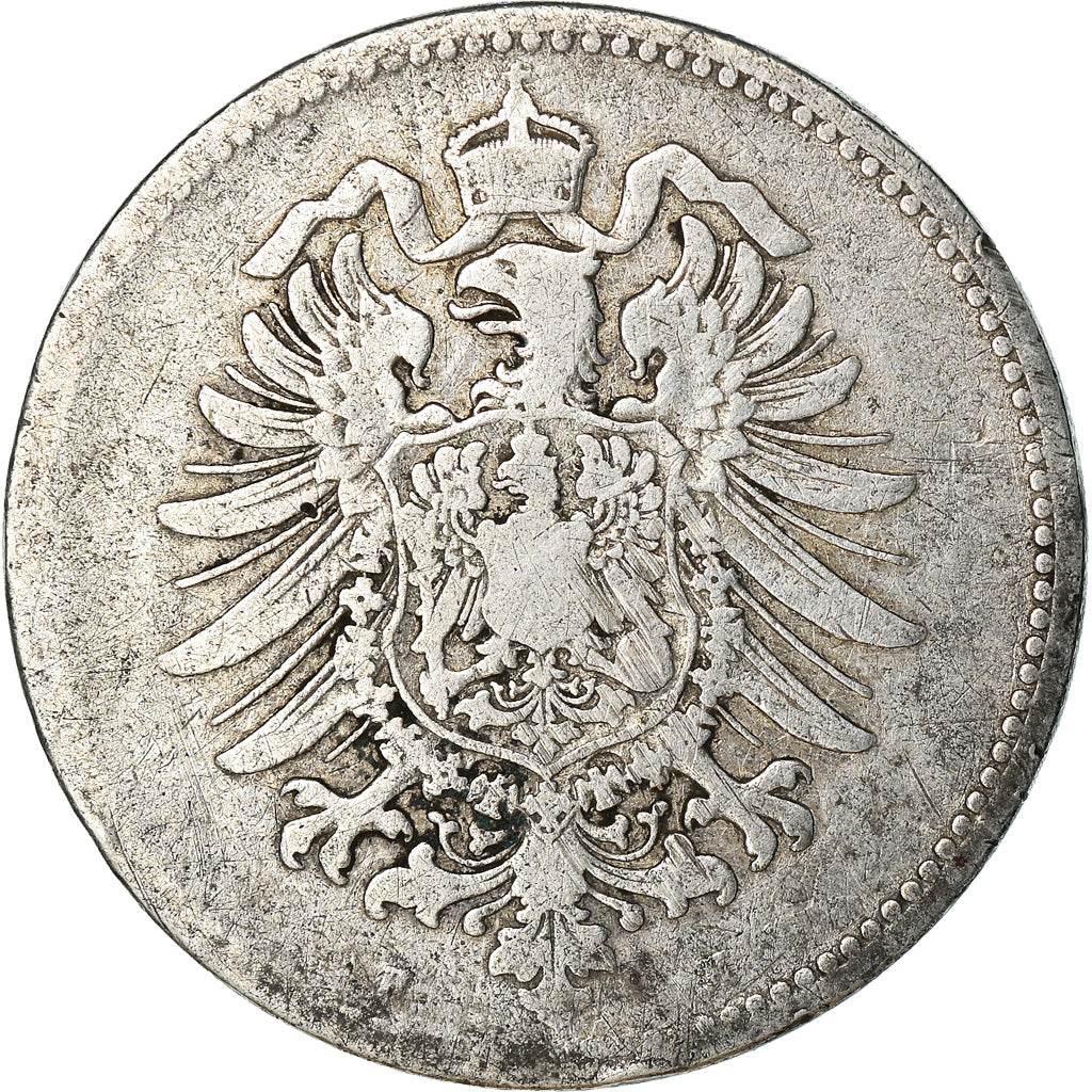Coin, GERMANY - EMPIRE, Wilhelm I, Mark, 1880, Berlin, F(12-15), Silver, KM:7