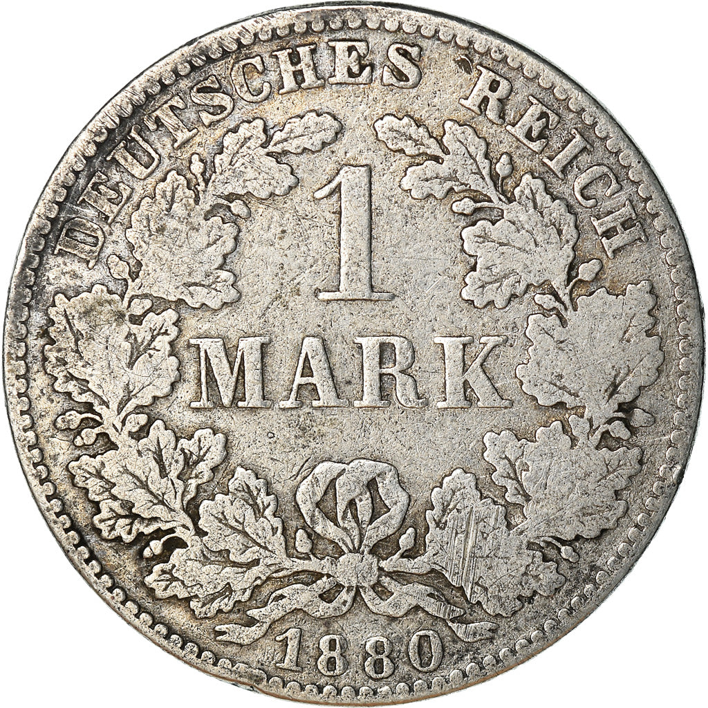 Coin, GERMANY - EMPIRE, Wilhelm I, Mark, 1880, Berlin, F(12-15), Silver, KM:7