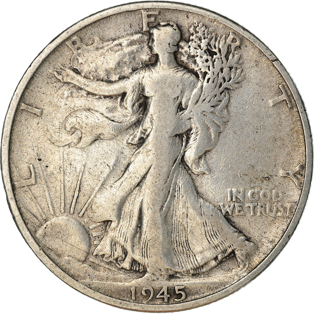 Coin, United States, Liberty Walking, Half Dollar, 1945, San Francisco