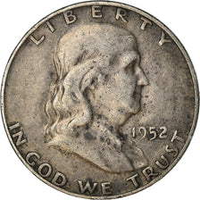 Coin, United States, Franklin Half Dollar,1952, Denver, EF(40-45), KM 199