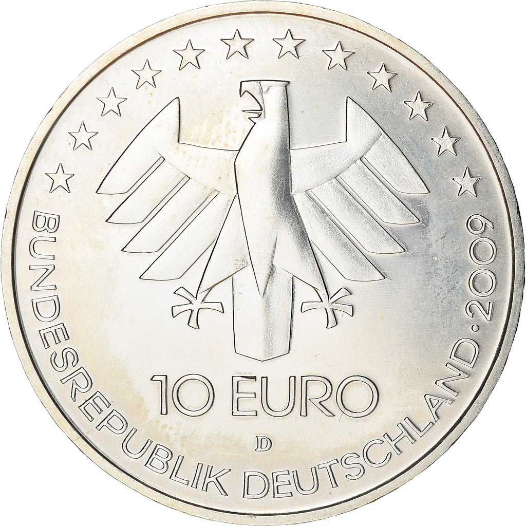 République fédérale allemande, 10 Euro, 2009, Munich, SUP, Argent, KM:281