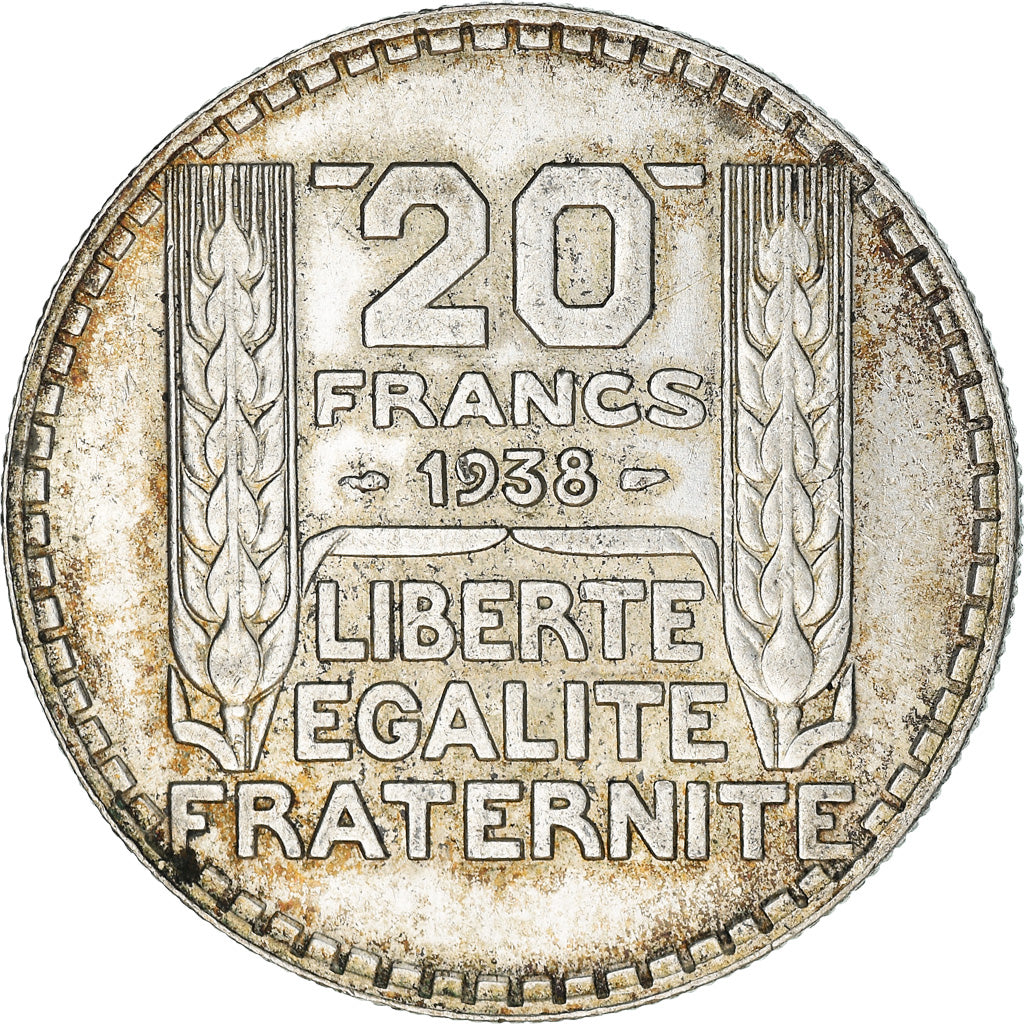 Coin, France, Turin, 20 Francs, 1938, Paris, EF(40-45), Silver, KM:879