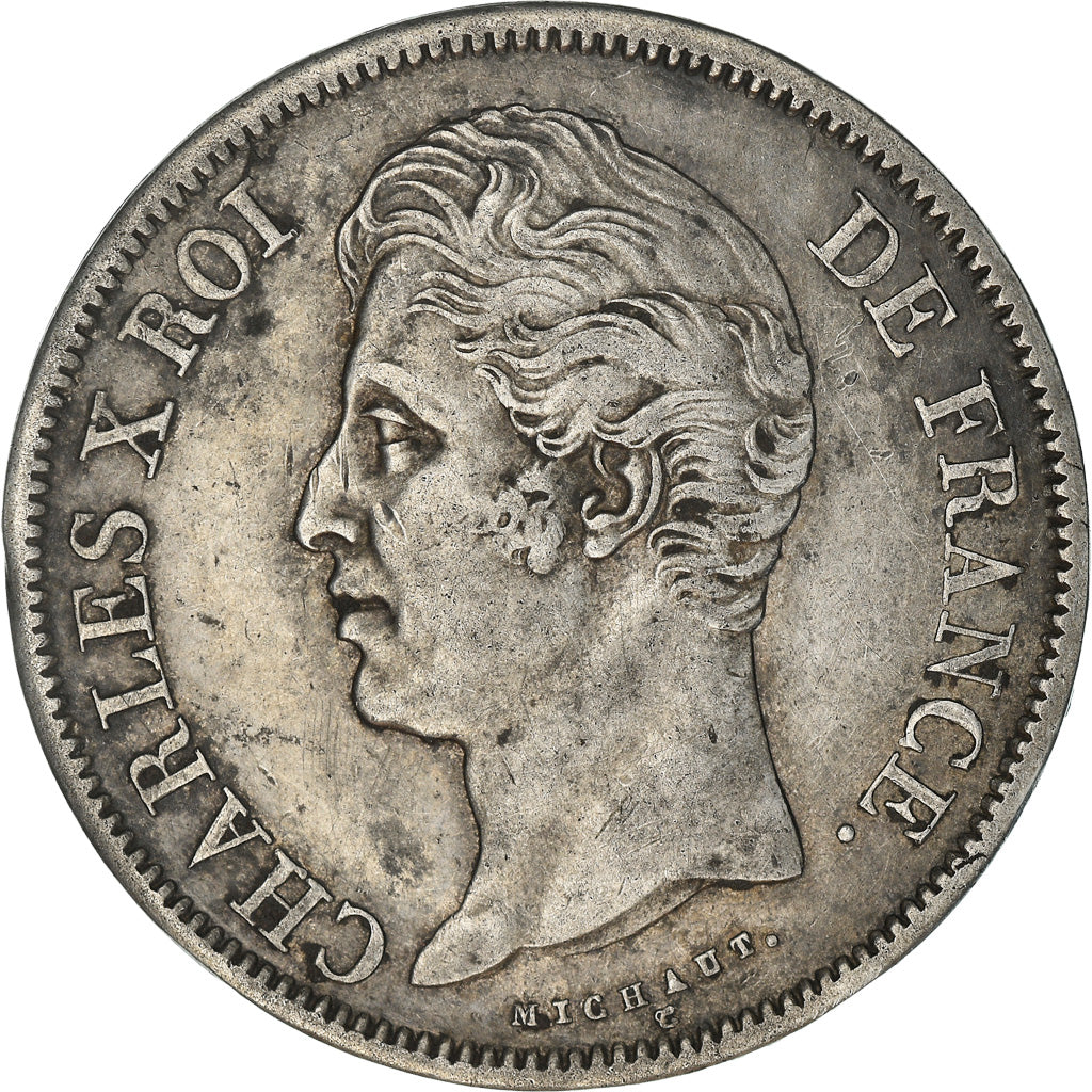 Moneda, Francia, Charles X, 5 Francs, 1828, Lille, MBC, Plata, KM:728.13
