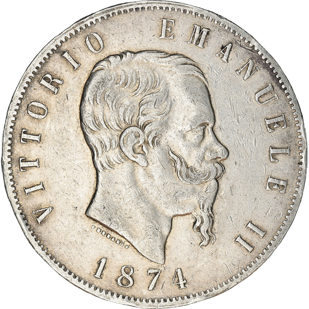 Monnaie, Italie, Vittorio Emanuele II, 5 Lire, 1874, Milan, TTB, Argent, KM:8.3