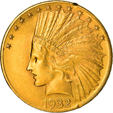 Moneda, Estados Unidos, Indian Head, 10 Dollars, 1932, Philadelphia, MBC+, Oro