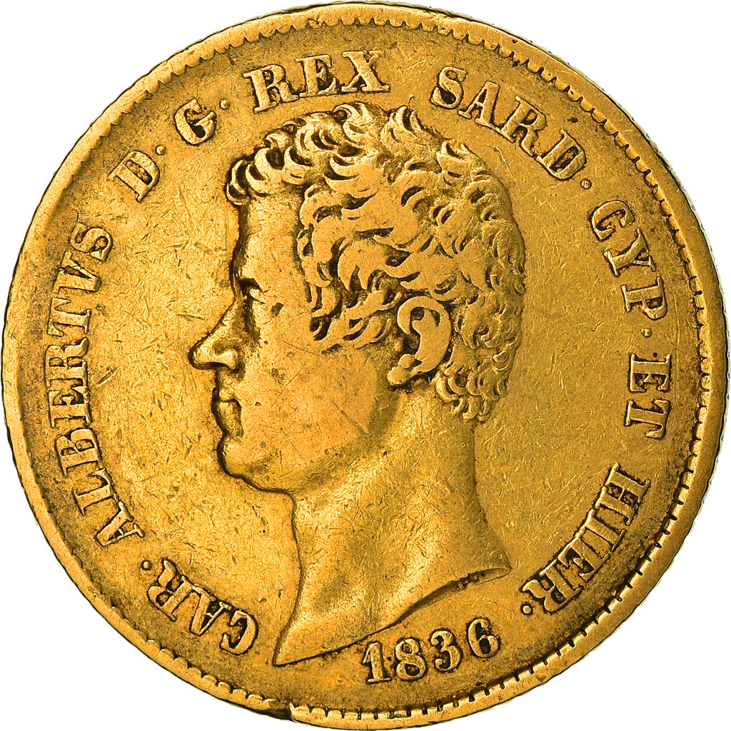Moneta, DEPARTAMENTY WŁOSKIE, SARDINIA, Carlo Alberto, 20 Lire, 1836, Genoa