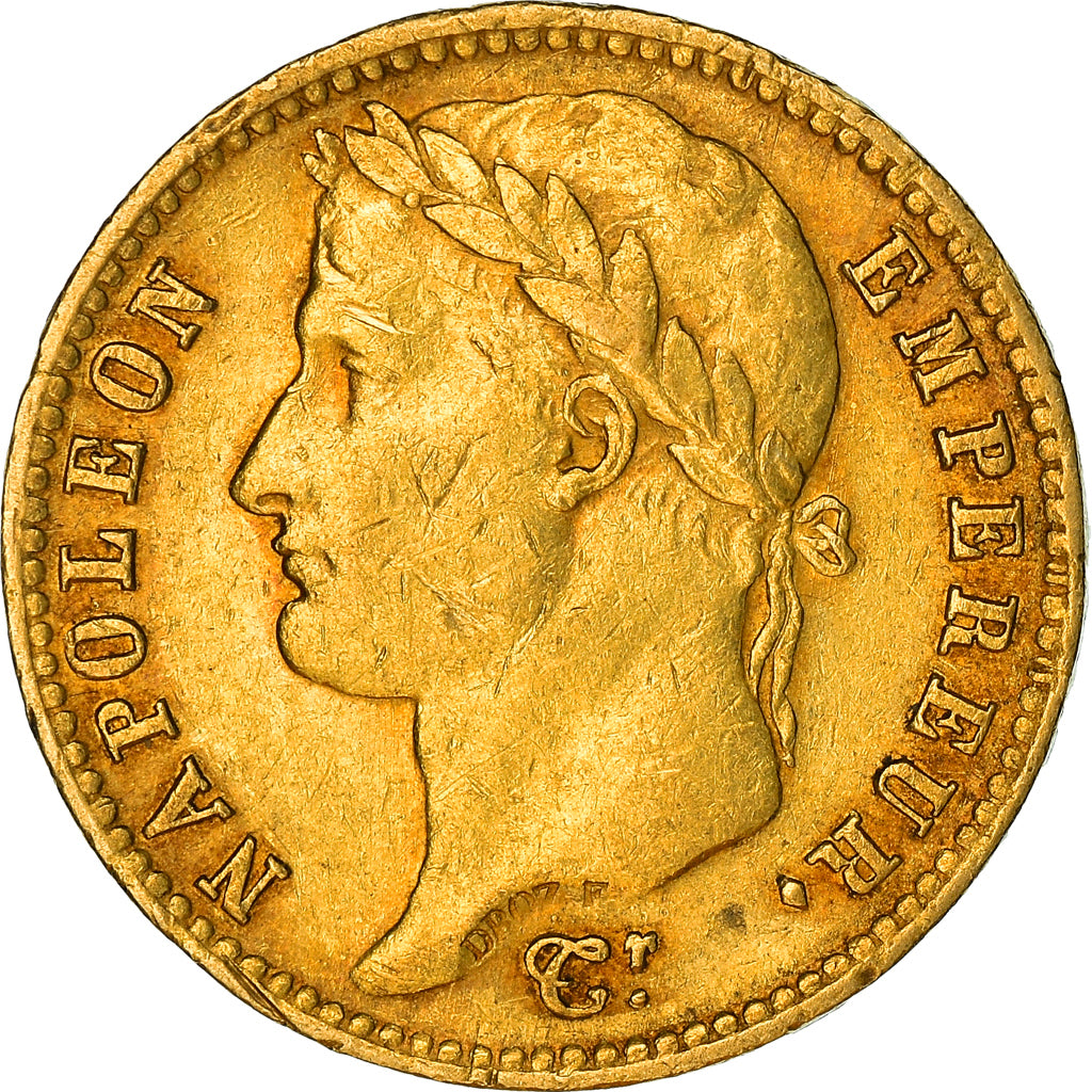 Moeda, França, Napoléon I, 20 Francs, 1811, Paris, VF(30-35), Dourado
