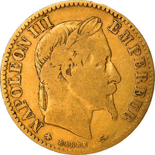 Moneta, Francia, Napoléon III, 10 Francs, 1864, Paris, MB, Oro, KM:800.1
