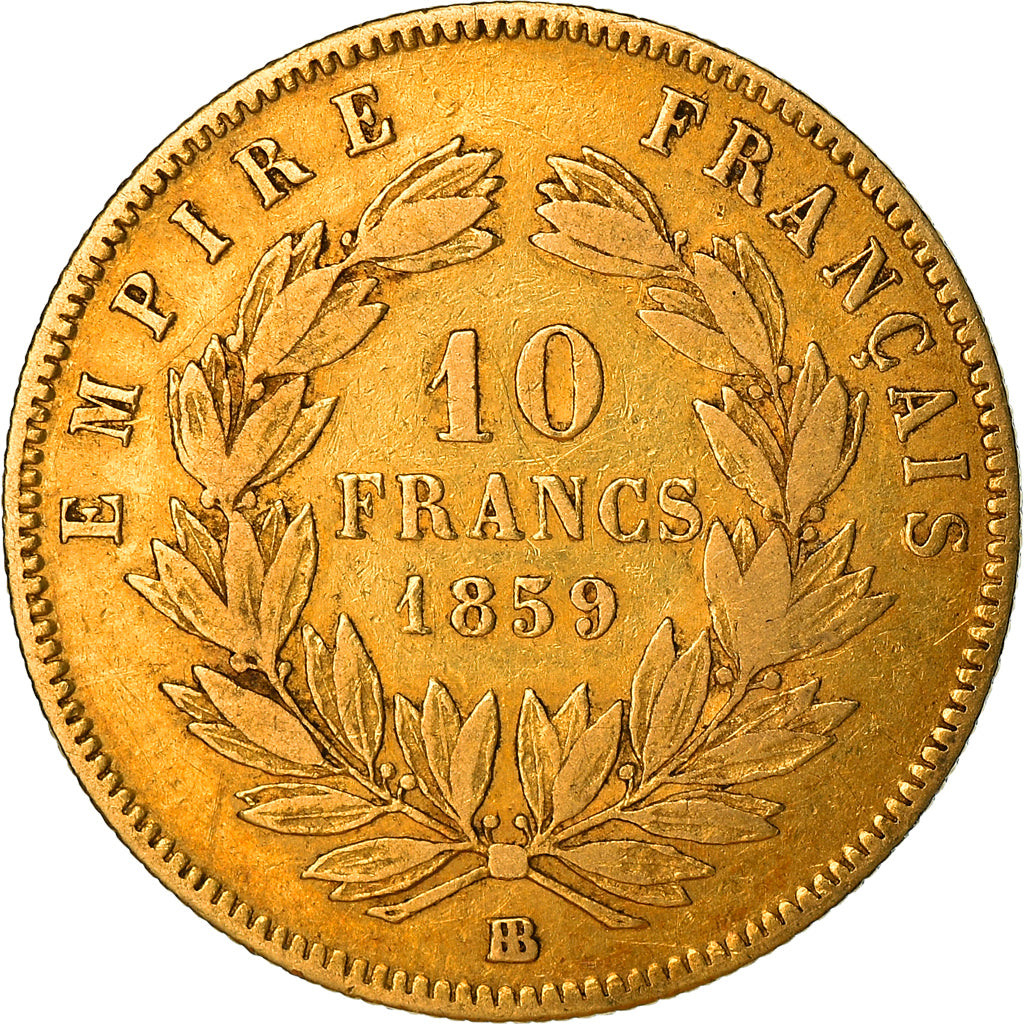 Monnaie, France, Napoléon III, 10 Francs, 1859, Strasbourg, TTB, Or