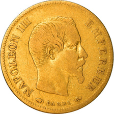 Moeda, França, Napoléon III, 10 Francs, 1856, Paris, VF(30-35), Dourado